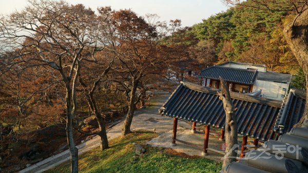 영주 부석사와 한자 이름과 창건 설화까지 똑같은 서산 부석사는 산비탈에 자연스레 자리한 절집의 모습이 예쁘기로 정평이 나 있다. 서산｜김재범 기자 oldfield@donga.com