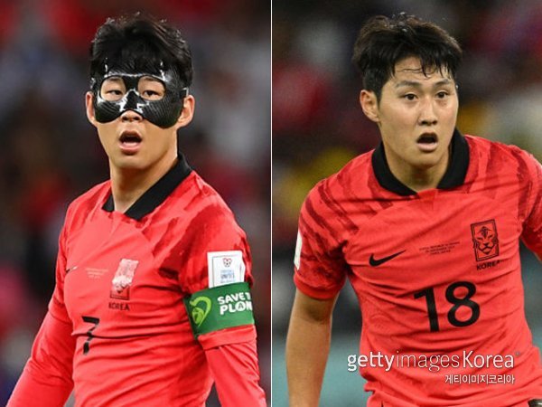 손흥민(왼쪽), 이강인. 사진=게티이미지코리아