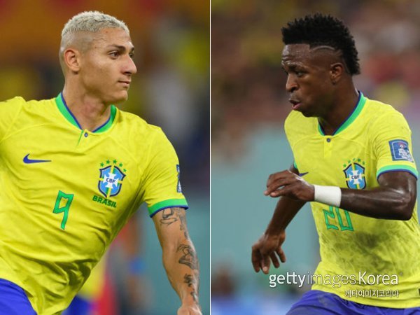 히샬리송(왼쪽), 비니시우스 주니오르. 사진=게티이미지코리아