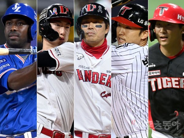삼성 피렐라, SSG 최지훈과 한유섬, LG 박해민, KIA 나성범(왼쪽부터). 스포츠동아DB