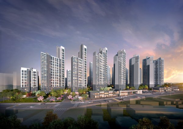 DL이앤씨와 코오롱글로벌이 안양시 호계동에 함께 짓는 ‘평촌 센텀퍼스트’ 투시도. 평촌 생활권을 한 걸음에 이용할 수 있는
호계동은 신축 아파트가 대거 들어서며 안양의 신주거중심지로 각광받고 있다. 동탄인덕원선, GTX-C 개통에 규제지역 해제 호재까지
겹쳐 실수요자들의 눈길을 끌고 있다. 사진제공 | DL이앤씨