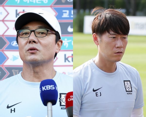 황선홍(왼쪽), 김은중. 사진제공 | 대한축구협회