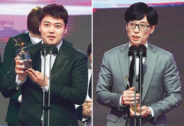연말 방송사 시상식의 시즌이 다가왔다. 뚜렷한 대상 후보가 없는 SBS·KBS와 달리 ‘나 혼자 산다’ 전현무와 ‘놀면 뭐하니?’ 유재석(왼쪽부터)이 MBC 연예대상 유력 후보로 점쳐지고 있다. 사진제공|MBC