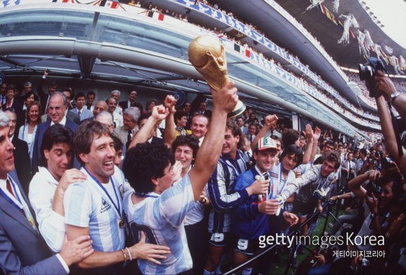 아르헨티나의 1986년 멕시코 월드컵 우승 당시의 모습. 사진=게티이미지코리아