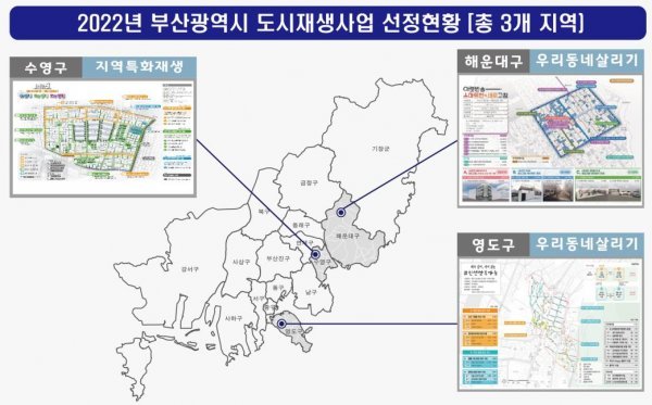 2022년 도시재생사업 부산지역 선정현황. 사진제공｜부산시