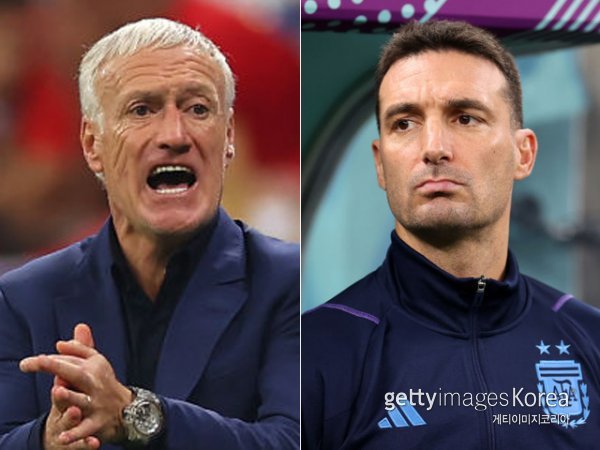 프랑스의 디디에 데샹 감독(왼쪽)과 아르헨티나의 리오넬 스칼로니 감독. 사진=게티이미지코리아