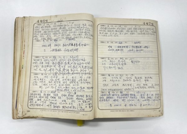 담양군 제1회 민간기록물 수집 공모전에서 대상을 수상한 창평면 최영덕씨가 출품한 영농일지 작품. 사진제공|담양군