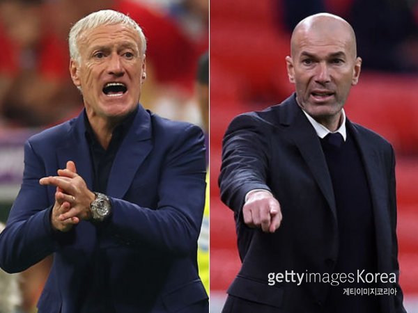 디디에 데샹 감독(왼쪽), 지네딘 지단 감독. 사진=게티이미지코리아