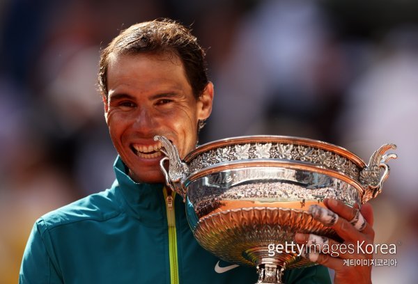 2022년 프랑스 오픈에서  14번째 우승한 36세 나달. 사진=게티이미지코리아.