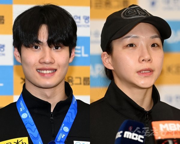 황선우(왼쪽), 김서영. 스포츠동아DB