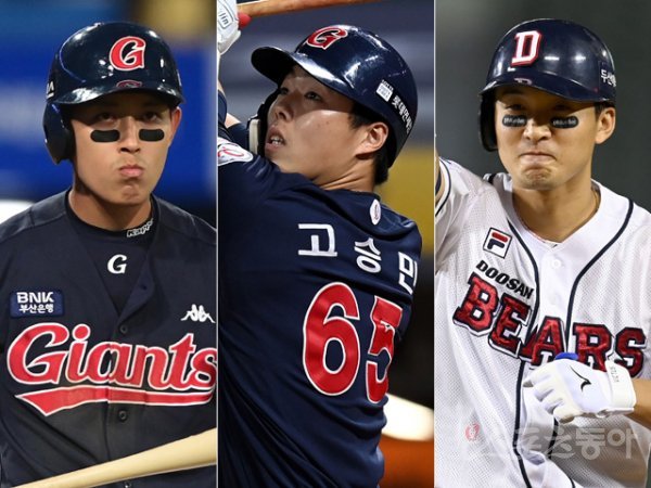 롯데 황성빈, 고승민, 안권수(왼쪽부터). 스포츠동아DB
