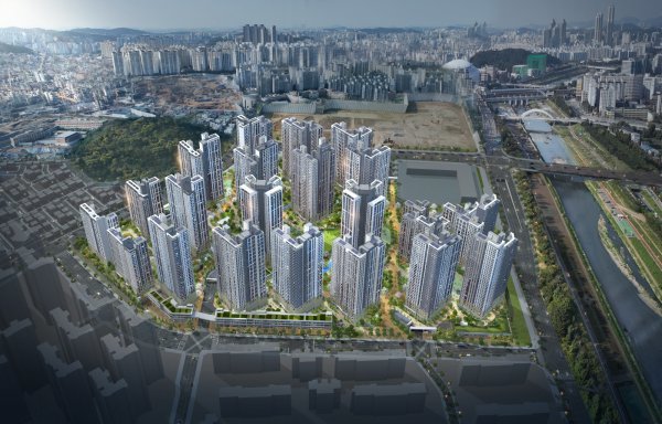 철산자이 더 헤리티지 조감도. 사진제공｜GS건설