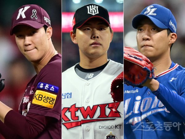 키움 안우진, KT 소형준, 삼성 원태인(왼쪽부터). 스포츠동아DB