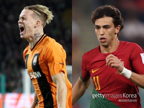 미하릴로 무드리크(왼쪽), 주앙 펠릭스. 사진=게티이미지코리아