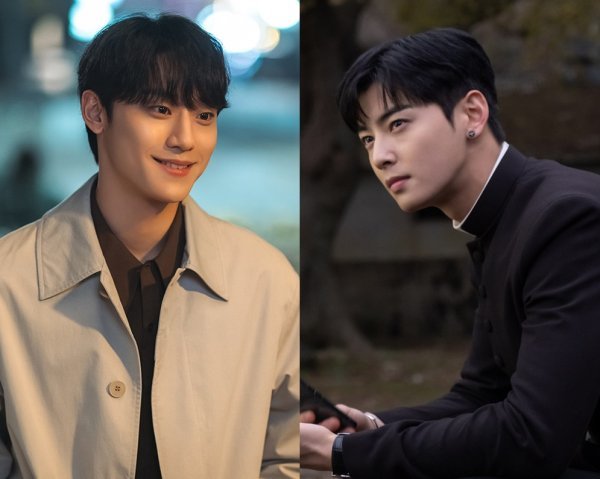 ‘꽃미남 매치!’ 배우 이도현과 차은우(왼쪽부터)가 각각 주연한 넷플릭스 오리지널 시리즈 ‘더 글로리’와 티빙 오리지널 시리즈 ‘아일랜드’를 30일 동시에 공개하면서 흥행 맞대결을 펼치게 됐다. 사진제공|넷플릭스·티빙