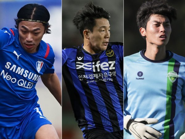수원 고승범, 인천 정동윤, 전북 김정훈(왼쪽부터). 사진 | 스포츠동아DB·한국프로축구연맹