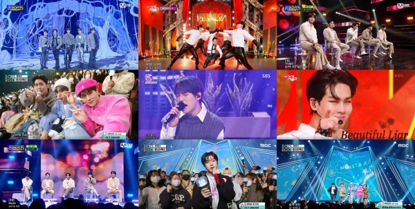 [사진 = Mnet '엠카운트다운', KBS 2TV '뮤직뱅크', MBC '쇼! 음악중심', SBS '인기가요' 방송 화면 캡처]