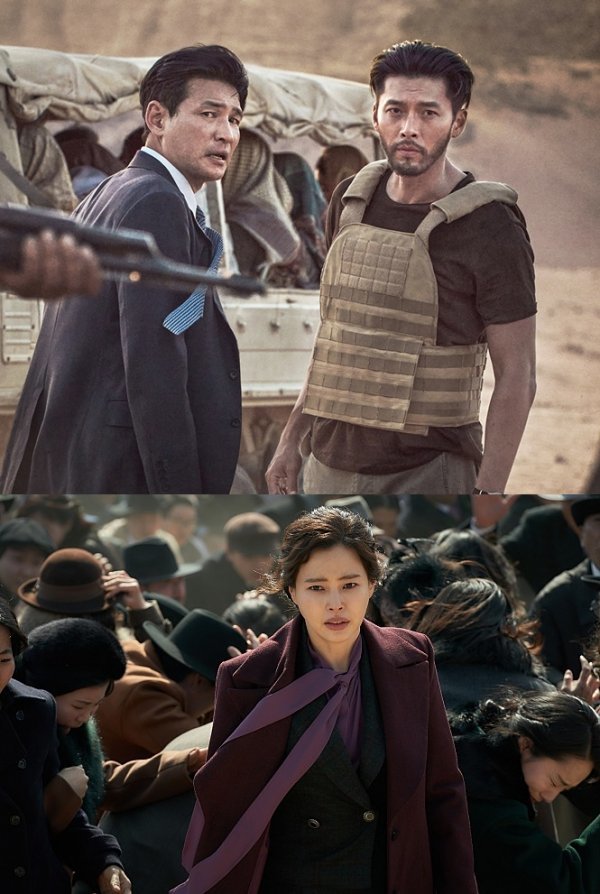 배우 황정민과 현빈이 주연한 영화 ‘교섭’과 이하늬 등 나선 ‘유령(위부터)’이 설 극장서 흥행 대결을 펼친다. 사진제공｜플러스엠 엔터테인먼트·CJ ENM