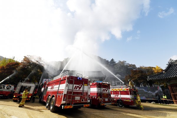 2022년 문화재청 안전한국훈련 ‘공주 마곡사’ 산불대응 소방 훈련 사진