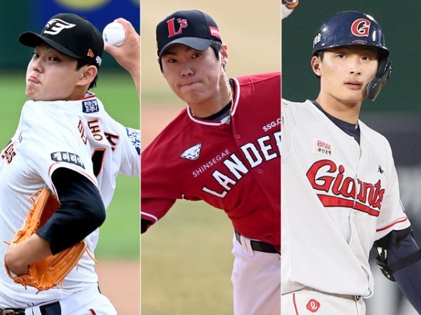 한화 문동주, SSG 윤태현, 롯데 윤동희(왼쪽부터). 사진 | 스포츠동아DB·롯데 자이언츠