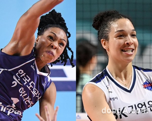 한국도로공사 캣벨(왼쪽), IBK기업은행 산타나. 스포츠동아DB