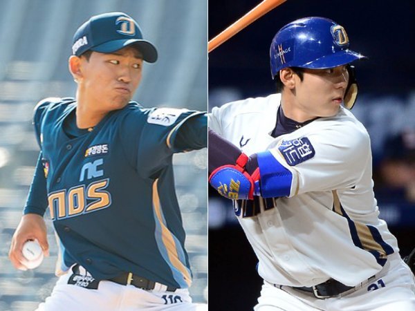 NC 신영우(왼쪽)·김성욱. 사진 | NC 다이노스·스포츠동아DB