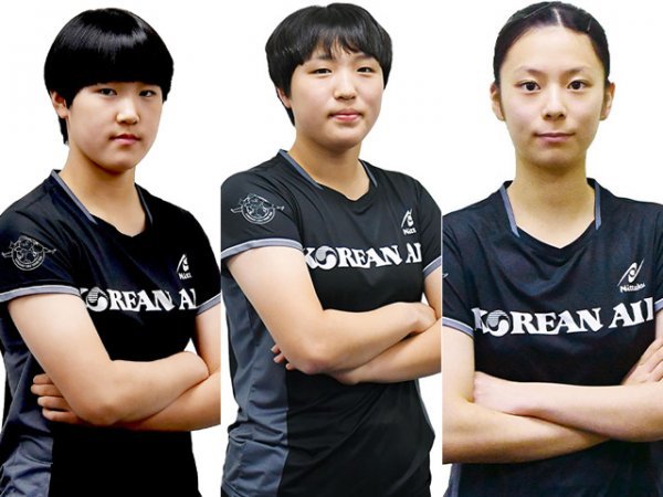 대한항공 이승은·최예서·박가현(왼쪽부터). 사진제공 | 대한항공 탁구단