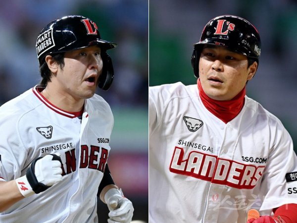 SSG 최정(왼쪽)·한유섬. 스포츠동아DB