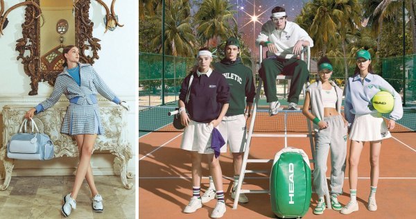 2023년 봄 시즌, 코오롱FnC의 스포츠브랜드 라인업 강화가 눈에 띈다. 골프를 넘어 일상에서도 편하게 입을 수 있는 엘로드의 신상품(왼쪽)과 4월 재출시하는 테니스 중심의 스포츠브랜드 헤드. 사진제공｜코오롱FnC