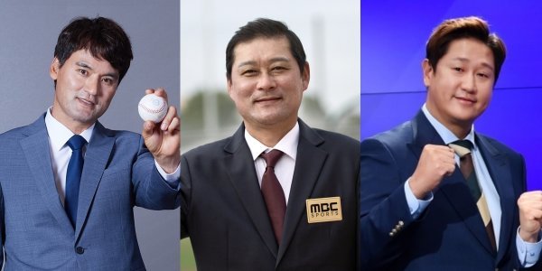 KBS 박찬호·MBC 이종범·SBS 이대호(왼쪽부터). 사진제공｜ KBS·MBC·SBS