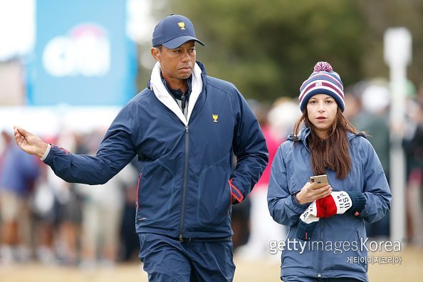 타이거 우즈(왼쪽), 에리카 허먼. 사진=게티이미지코리아