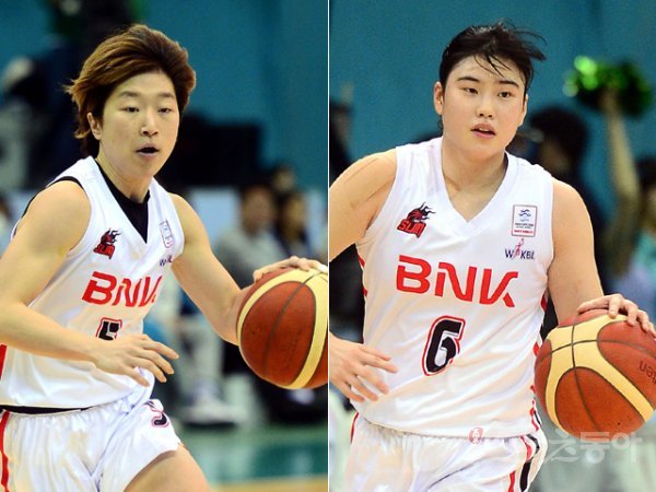 BNK 안혜지(왼쪽)·이소희. 스포츠동아DB