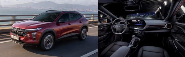 쉐보레 트랙스크로스오버는 CUV 특유의 스포티하고 스타일리시한 디자인, 가격 대비 넘치는 편의사양과 공간에 기대 이상의 주행
퍼포먼스까지 갖춰 국내 소형 CUV 및 SUV 시장을 흔들고 있다. 듀얼스크린을 적용해 미래지향적인 느낌을 강조한 트랙스크로스오버
인테리어(오른쪽 사진). 사진제공|쉐보레