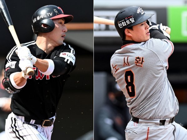 LG 서건창(왼쪽), 한화 노시환. 스포츠동아DB