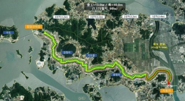 신안 맨발로드(어씽길) 노선도. 사진제공ㅣ신안군