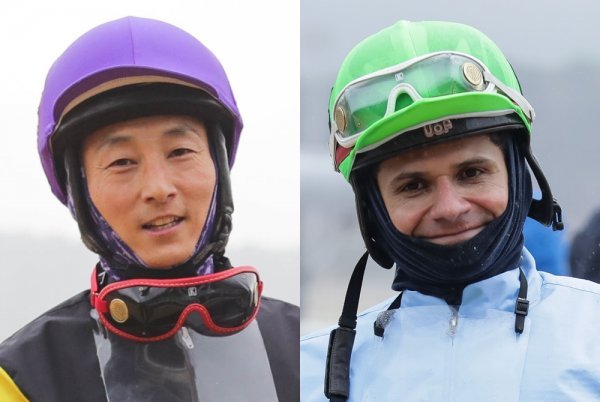 1분기 다승 공동1위 김용근 기수(왼쪽)와 안토니오 기수. 사진|한국마사회