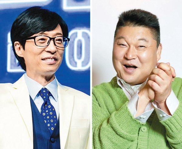 ‘국민 MC’ 유재석(왼쪽)과 강호동이 끊임없이 변화를 시도하고 있다. 각각 새로운 플랫폼과 소재를 활용한 예능으로 다양한 세대의 시청자를 사로잡고 있다. 사진제공|디즈니+·채널A