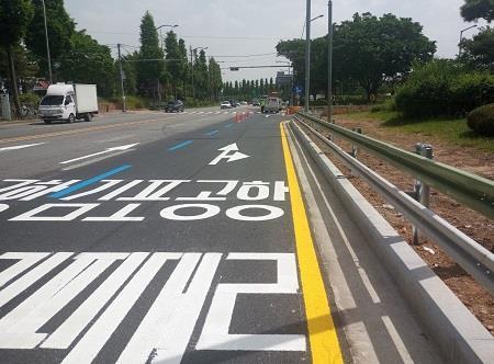 개화→김포공항 가로변 버스전용차로 모습. 사진제공｜김포시