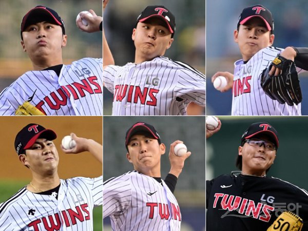 LG 김윤식·이민호·강효종·이지강·손주영·이상영(왼쪽 위부터 시계방향으로). 스포츠동아DB