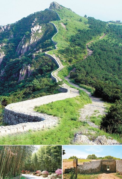 금정산성은 금정산 꼭대기에서 동남쪽·서남쪽 능선과 계곡을 따라 축성했다. 둘레 1만8845m로 우리나라에서 규모가 가장 크다.
청주 상당산성의 암문. 유사시 비상구 역할을 하는 일종의 샛문이다. 익산 미륵산성 투어길에 함께 즐기면 좋은 인근 구룡마을
대나무숲. 한강 이남 최대의 대나무 군락지로 면적이 5만㎡에 달하는 대나무 숲이 빼곡하게 들어섰다(위부터 시계방향).
사진제공|금정구청·한국관광공사