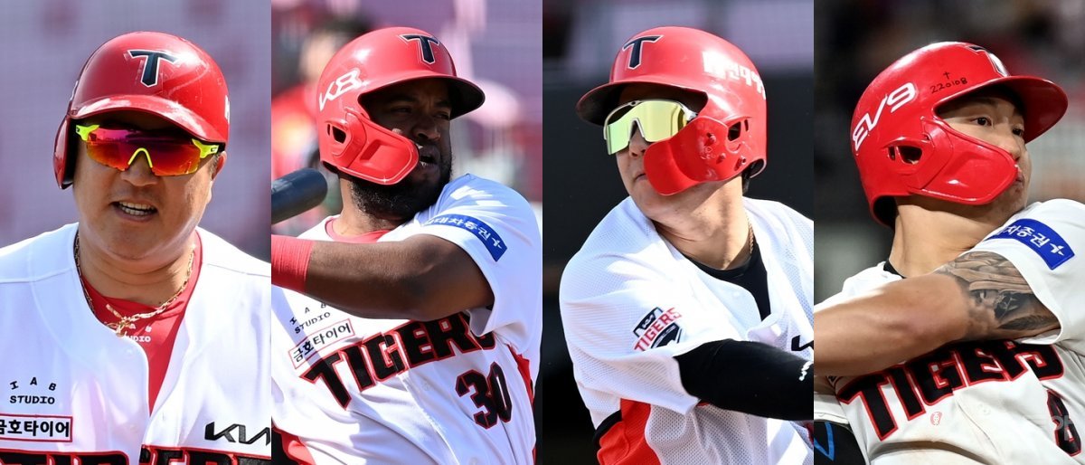 KIA 최형우·소크라테스·김선빈·류지혁(왼쪽부터). 스포츠동아DB