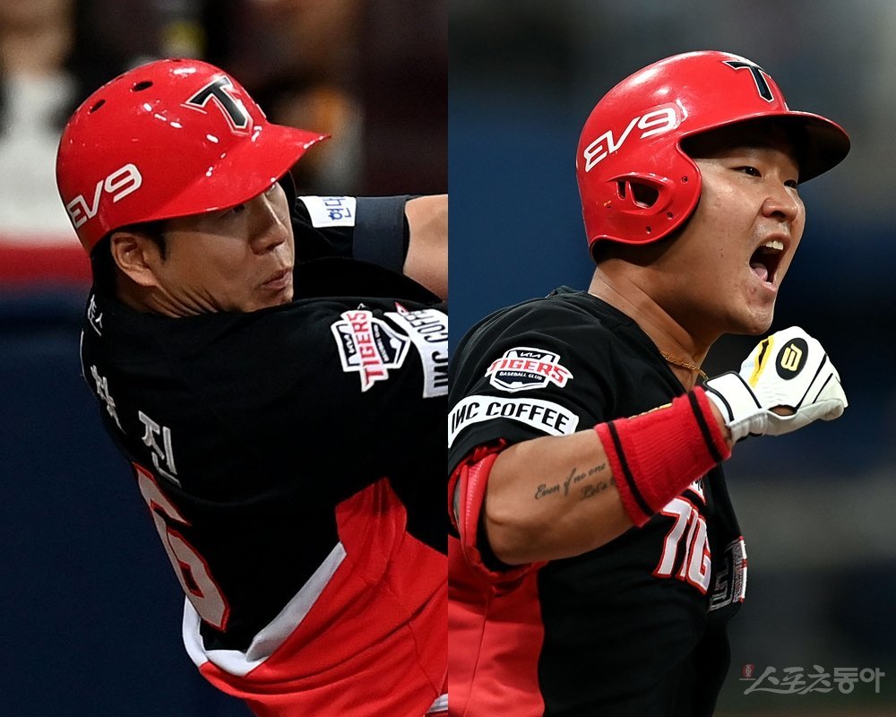 KIA 이창진(왼쪽)·신범수. 스포츠동아DB
