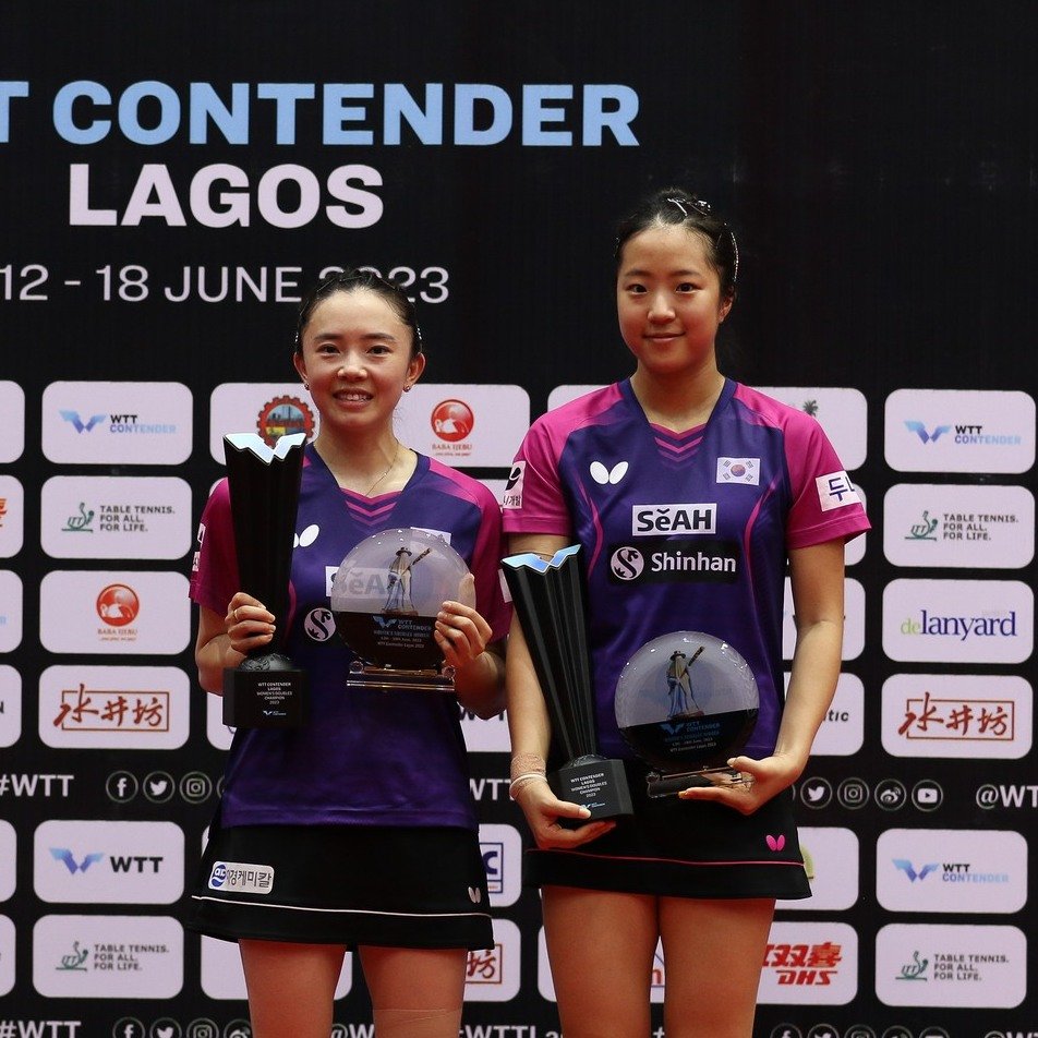 전지희(왼쪽), 신유빈. 사진출처 | WTT 페이스북