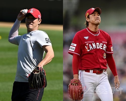 SSG 박종훈(왼쪽), 김광현. 스포츠동아DB