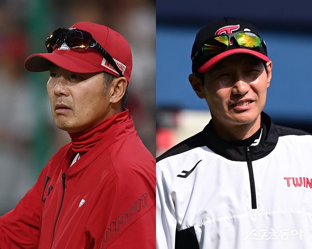 SSG 김원형 감독(왼쪽), LG 염경엽 감독. 스포츠동아DB