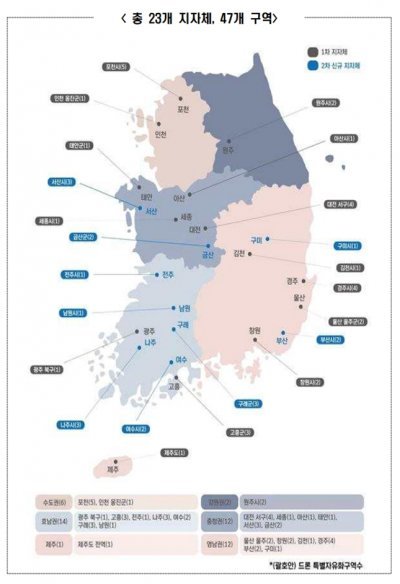 드론 특별자유화구역 위치도. 사진제공ㅣ전남도