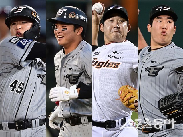 한화 이진영·문현빈·주현상·박상원. 스포츠동아DB