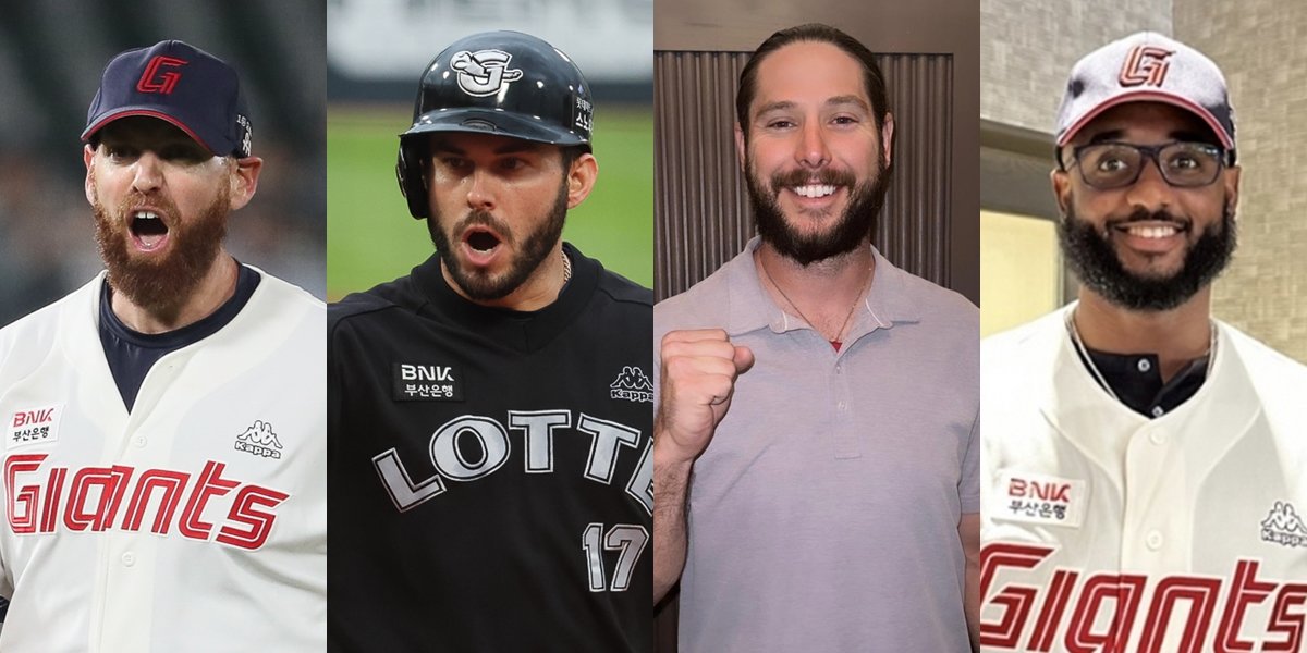 스트레일리·렉스·윌커슨·구드럼(왼쪽부터). 사진제공 | 롯데 자이언츠
