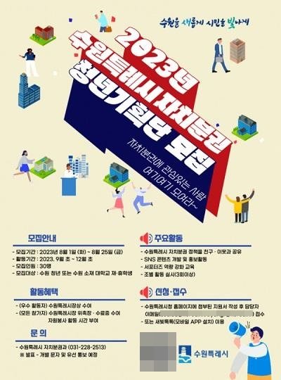 수원특례시 자치분권 청년기획단 모집 포스터. 사진제공|수원시