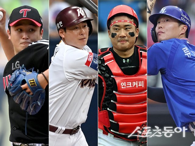 LG 최원태, 키움 이원석, KIA 김태군, 삼성 류지혁(왼쪽부터). 스포츠동아DB